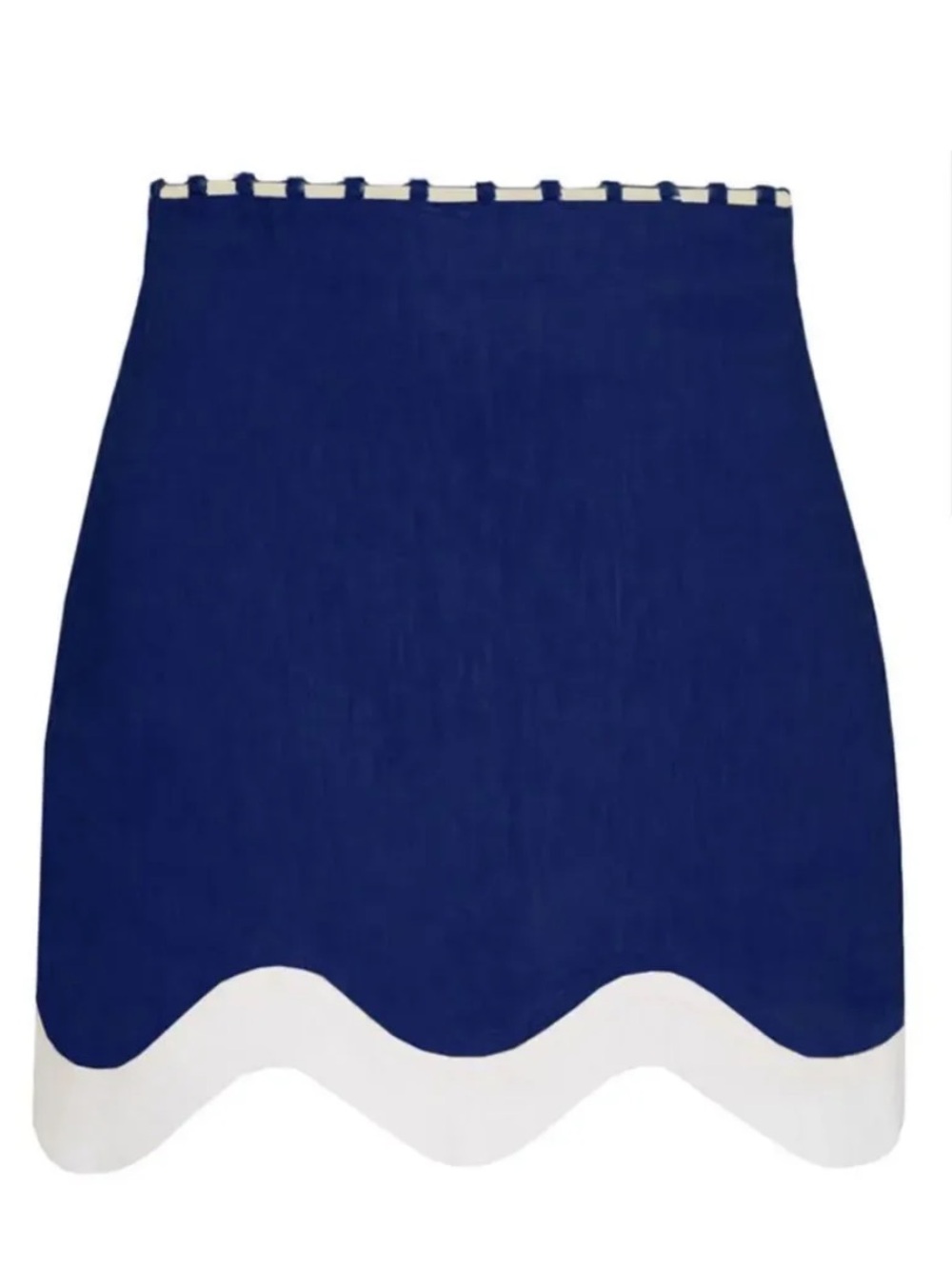 Staud Arianna Scallop Hem Linen Mini Skirt